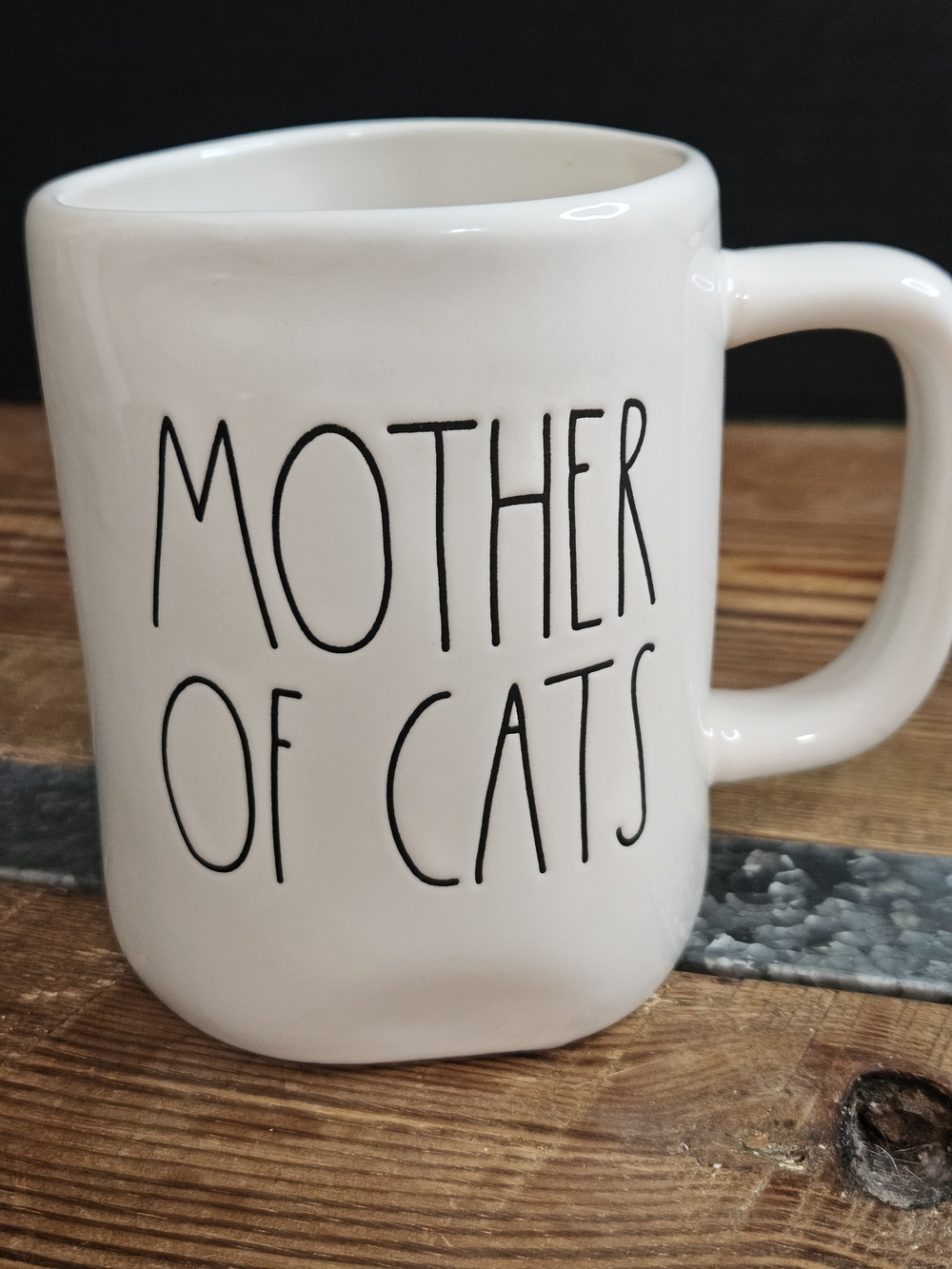 Rae Dunn Mother of Cats Ceramic Mug - White